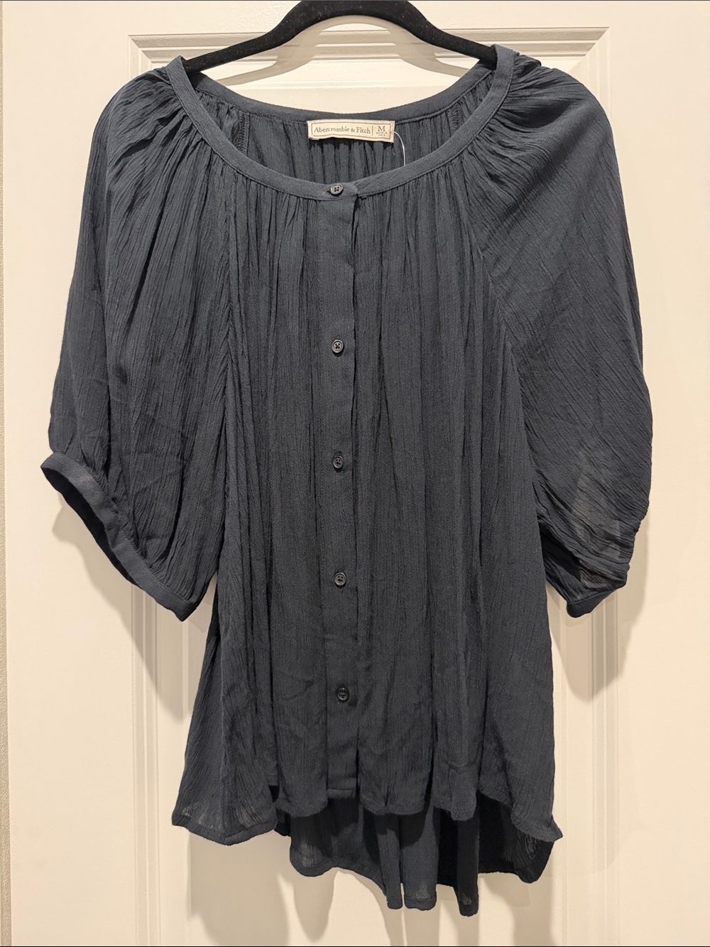 Abercrombie & Fitch Women's Peasant Button-Front Blouse